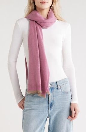Portolano Colorblock Cashmere Scarf in Dustyrose/Nilebrown at Nordstrom Rack