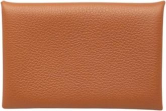 Herm&egrave;s Pre-owned Calvi Wallet - Dames - Vintage Accessoires - Bruin - ONE Size - Leer - Vintage