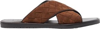 Scarosso Ettore Brown Suede Woven - Heren - Sandalen - Bruin - 40 EU - Su&egrave;de - Schoenen