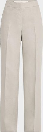 Lafayette 148 New York Sullivan Linen Pants with Crochet Detail