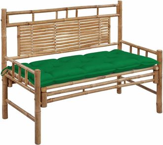 vidaXL Banco De Jard&iacute;n Con Coj&iacute;n Bamb&uacute; 120 Cm Vidaxl