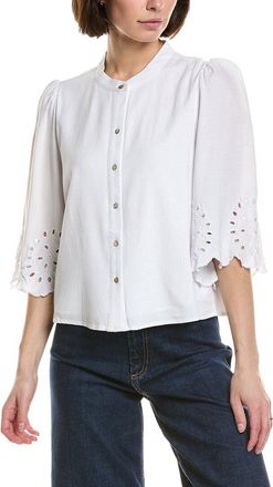 Nicole Miller Linen-Blend Blouse