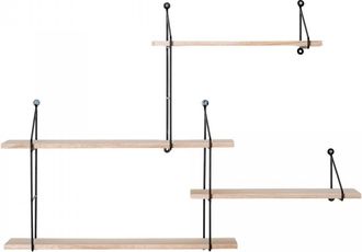 Meubles et Design Estante de pared de madera y metal - Madera clara