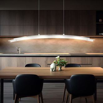 Globo Lighting Lampada a sospensione lampada a sospensione lampada da tavolo da pranzo lampada a sospensione lastra di vetro satinato, metallo argentato, 1x led 20