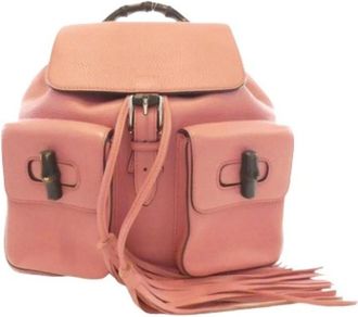 Gucci Pre-owned Leren Rugzak - Dames - Vintage Rugzakken - Roze - ONE Size - Leer - Vintage