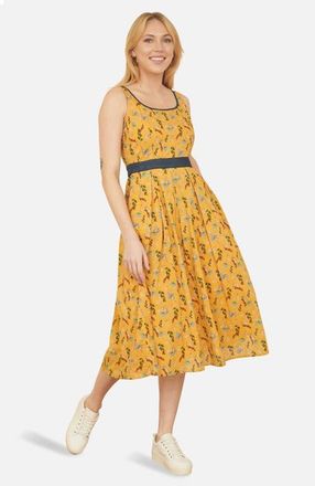 Yumi Cinched Waist Skater Dress in Mustard at Nordstrom, Size 10