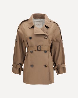 Max Mara Short water repellent twill Trench Coat Female 44