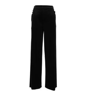 Emporio Armani Fluwelen-effect wijde broek - Dames - Wijde Broeken - Zwart - S - Broeken