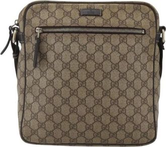 Gucci Pre-owned Cross Body Bags, female, Brown, Size: ONE SIZE Pre-owned Canvas Cross Body Bag