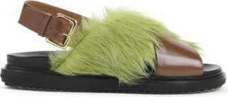 Marni Brown Lime Leather Sandals