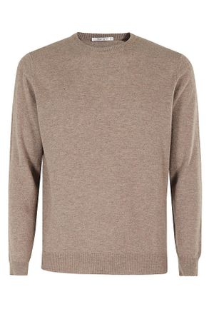 KANGRA Beige Crewneck Merino Wool Sweater