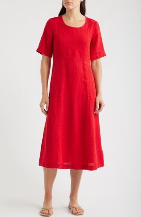 Seasalt Cornwall Grass Wave Midi Dress in Boat Red at Nordstrom, Size 10