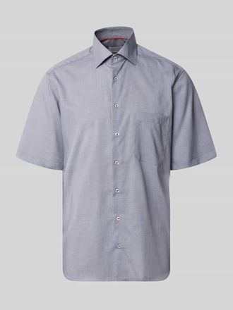 Eterna Relaxed Fit Business Hemd aus Lyocell-Mix in Marine, Gr&ouml;&szlig;e 40