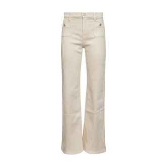 7 For All Mankind Flared Jeans, female, Beige, Size: W26 Mid-rise Flared Jeans