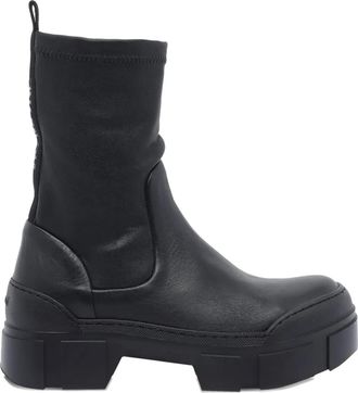 Vic Matié leather ankle boots - women - Fabric/Calf Leather/Rubber - 39.5 - Black