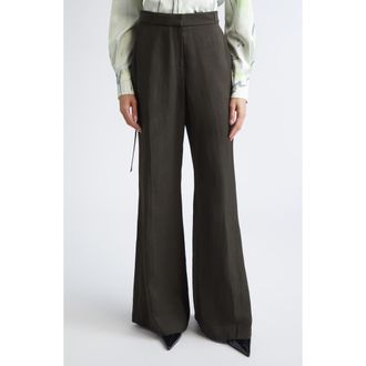 Jason Wu Soft Suiting Flare Leg Pants in Nori at Nordstrom, Size 10