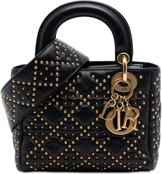 Dior Pre-owned Dior Mini Lambskin Cannage Studded Supple Lady Dior Ladies IJ8BSHW29GCT12JA