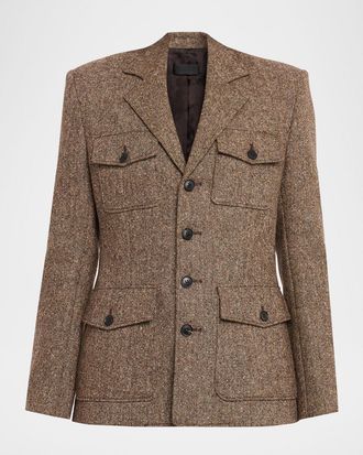 Nili Lotan Fleur Single-Breasted Utility Jacket