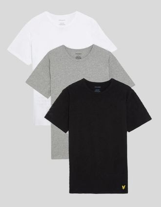 Lyle & Scott Lyle And Scott Mens 3-Pack Lounge T-Shirts - Black - Size: 38
