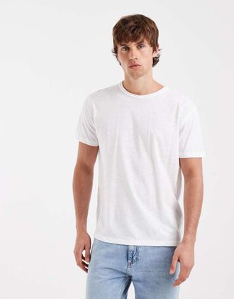 AllSaints Flax - T-shirt bianca a maniche corte con logo-Bianco
