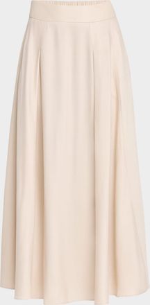 PESERICO Pleated Circle-Cut Midi Skirt