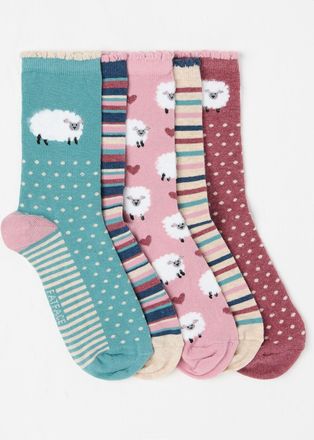 Fat Face FatFace Multi Sheep 5 Pairs of Socks