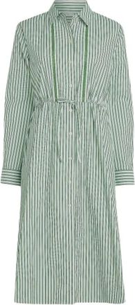 Tommy Hilfiger Gestreept Poplin Overhemdjurk - Dames - Shirt Kleedjes - Groen - XS - Katoen - Kleedjes
