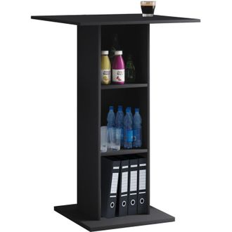 ebuy24 Ebuy24 - vcm Altoparlante in Legno Dimensioni ca. a. 108 x l. 70 x t. 70 cm Scrivania in piedi con tre grandi scomparti Tavolo in piedi - Bofus (Nero)