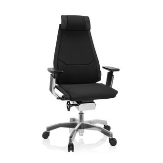 hjh OFFICE Silla alta gama tela negro