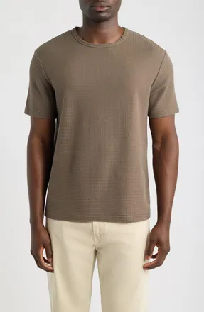Frame Denim Textured Cotton Jacquard T-Shirt in Soft Taupe at Nordstrom, Size Medium