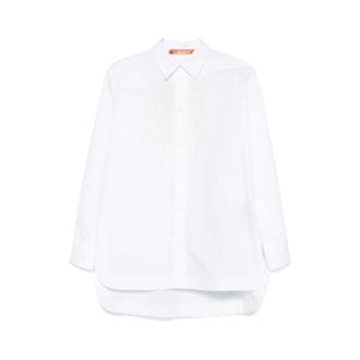 Ermanno Scervino Shirts, female, White, Size: 2XS White Floral Embroidered Cotton Blouse