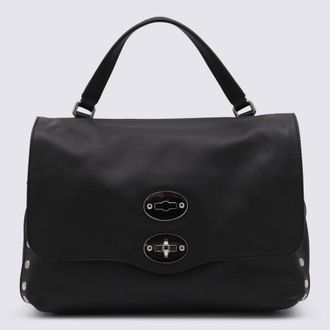 Zanellato Black Leather Postina Baby Top Handle Bag