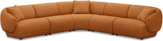 Castlery Auburn Extended L-Shape Sectional Sofa Customized, Performance Boucle, Rust, Spill Resistant, Modular for Castlery