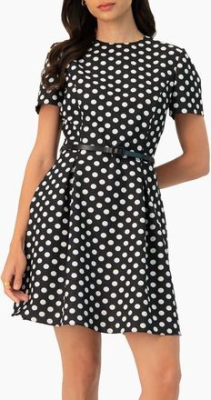 Ivonne Polka Dot A-Line Short Dress in Black at Nordstrom, Size 12