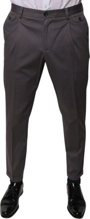 Dolce & Gabbana Dark Gray Mid Waist Dress Mens Pants (Pre-Owned)