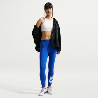 Nike Womens Nike Sportswear Classics High-Waisted Graphic Leggings in Blue | DV7791-480