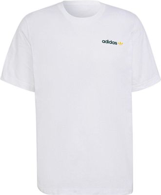 adidas Mens adidas originals Back Sailboat Pattern Alphabet Printing Loose Round Neck Short Sleeve White T-Shirt HR7906