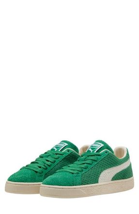 Puma Suede Crochet Sneaker in Archive Green/Puma White at Nordstrom, Size 10.5