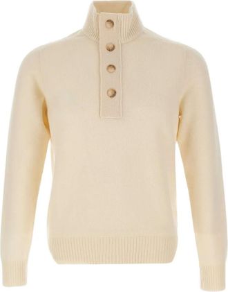 Gran Sasso Maglione a collo alto con abbottonatura - Toni neutri