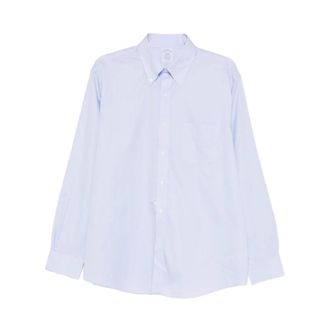 Brooks Brothers Casual Shirts, male, Blue, Size: 2XL Buttoned Long-Sleeve Shirt