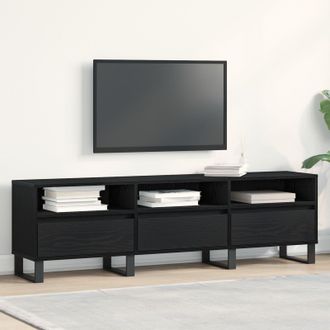 Berkfield Home TV Cabinet Black Oak 150x30x44, 5 cm Engineered Wood