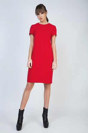 M&oacute;veis Conquista Womens Short Sleeve Red Dress with Panel Detail - Size EU 38 (Womens)
