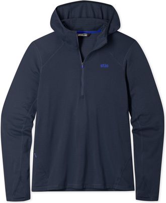 Stio | Mens Trax Power Grid Half Zip Hoodie, Size Extra Large in Mountain Shadow