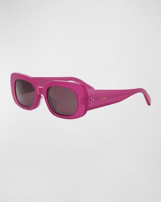 Celine Bold 3 Dots Acetate Rectangle Sunglasses