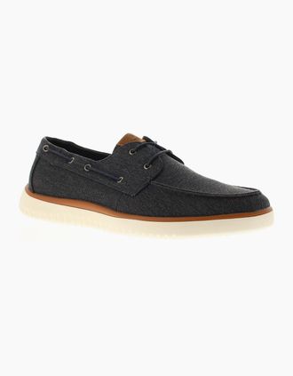 Hush Puppies Mens Hush Puppies Mens Shoes Damon Boat Lace Up Canvas Casual Navy UK Size - Blue - Size: 10