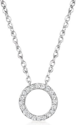 RS Pure by Ross-Simons Diamond Eternity Circle Necklace in Sterling Silver