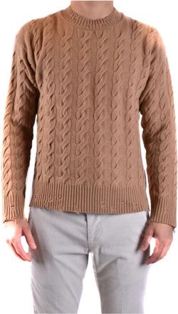 Laneus Kameel gebreide kleding voor mannen - Heren - Ronde hals truien - Bruin - XL - Kasjmier - Truien & Vesten
