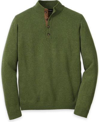 Paul Fredrick Supima Cotton Four Button Mock Neck Sweater