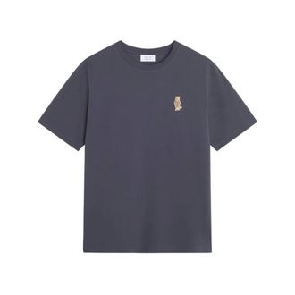 Maison Kitsun&eacute; T-Shirts, male, Gray, Size: 2XL Dressed Fox Comfort Tee-Shirt