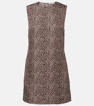 Asceno Sintra polka-dot silk twill minidress